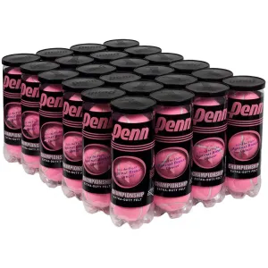 Penn Pink Championship Extra Duty Felt Tennis Ball Case 24 Cans