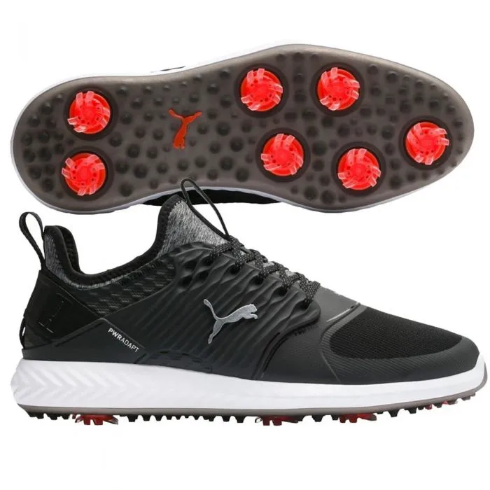 Puma Ignite PWRADAPT Caged Spiked Shoes - Puma Black/Silver/Black