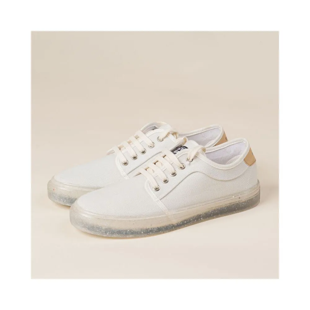 Recykers Peckham Ladies White Lace up trainers