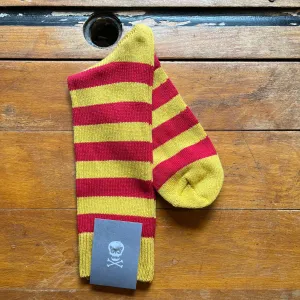 Regent - Cotton Socks - Hoops - Red & Gold