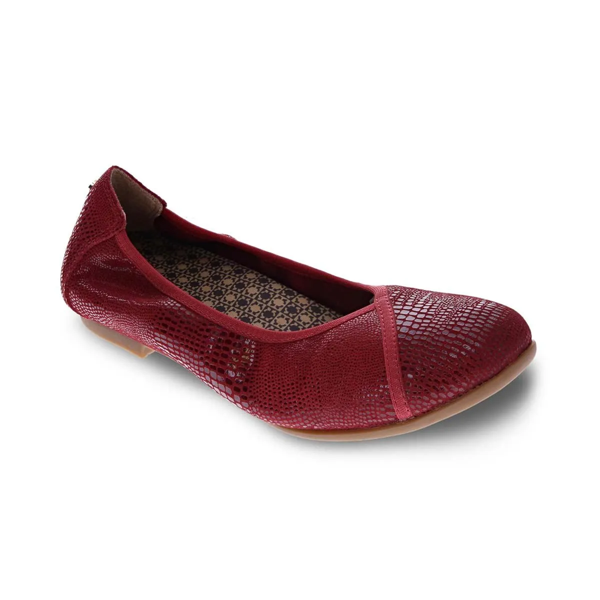 Revere Nairobi Women Slip-on Casual Shoes In Cherry Lizard