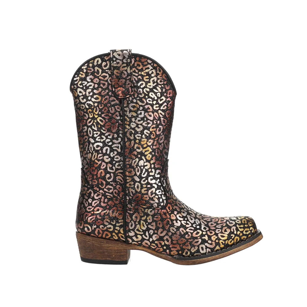 Riley Leopard Snip Toe Cowboy Boots (Little Kid-Big Kid)