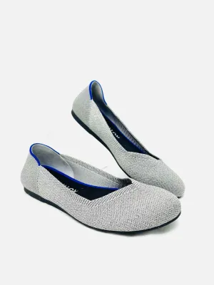 Rothy's Size 6 Gray/Silver Glitter Knit Shoes Flats