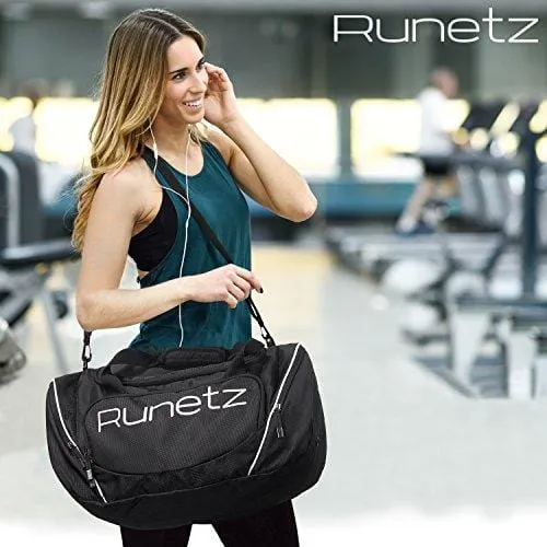 Runetz - Gym Bag for Women and Men - Ideal Workout Overnight Weekend Bag - Sport Duffle Bag - XL SIZE 30 x 14 x 12 inches - BLACK