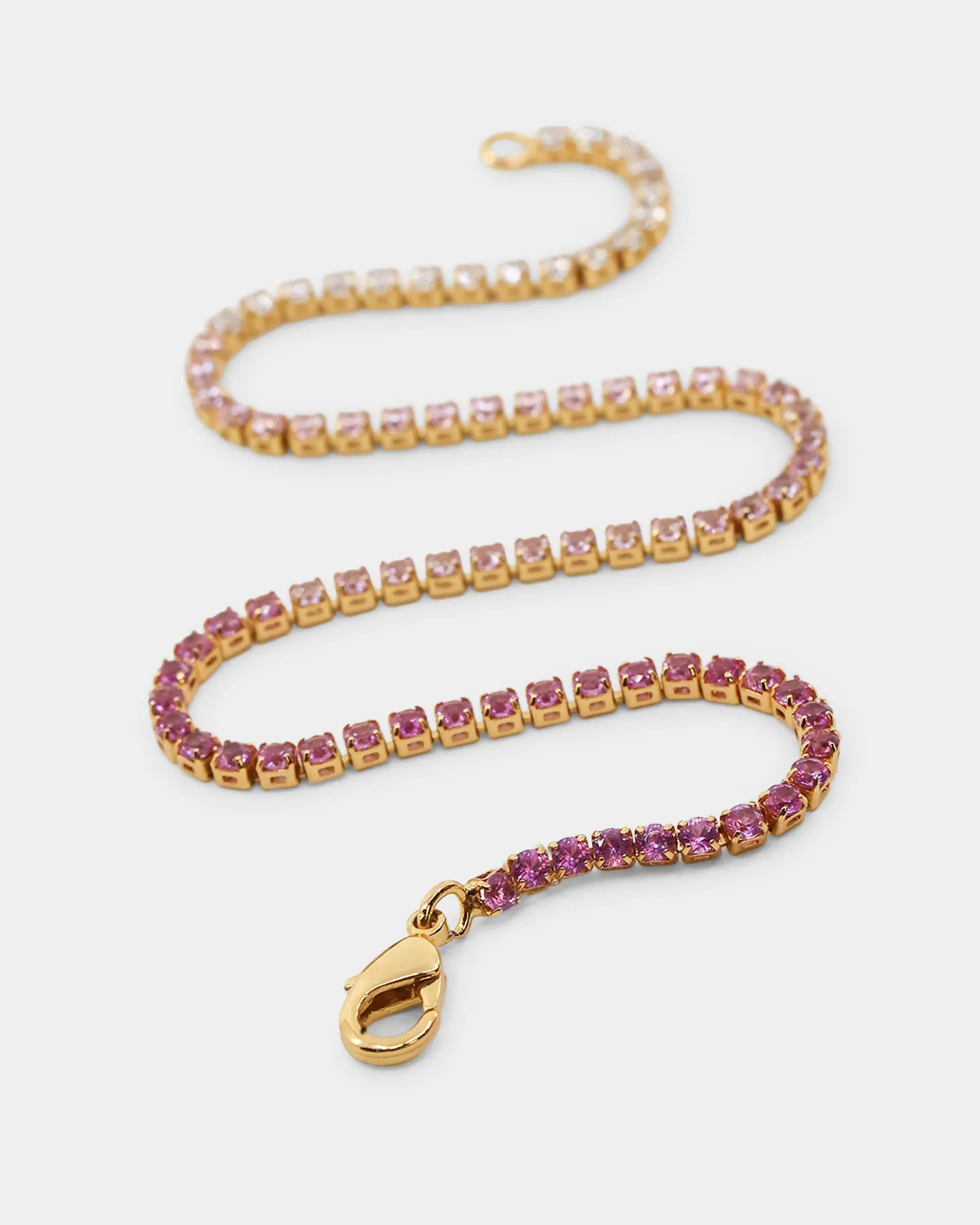 Saint Morta Micro Coloured Tennis Bracelet Gold/Pink