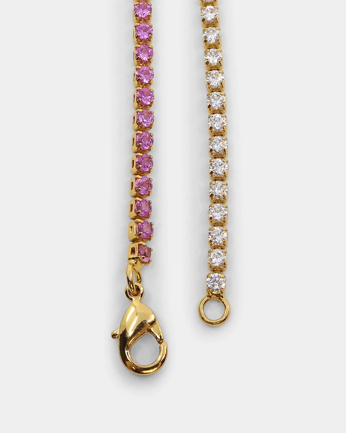 Saint Morta Micro Coloured Tennis Bracelet Gold/Pink