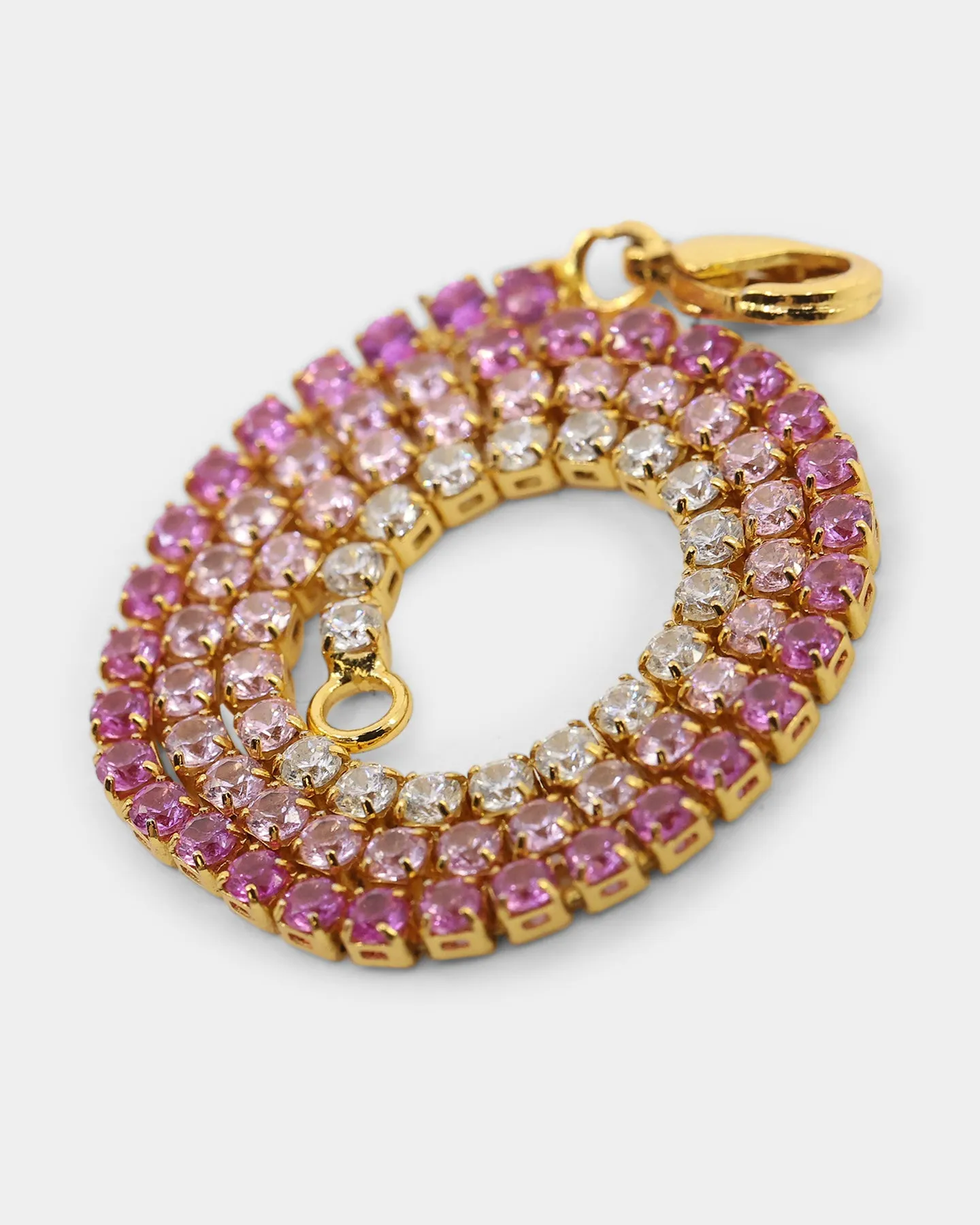 Saint Morta Micro Coloured Tennis Bracelet Gold/Pink