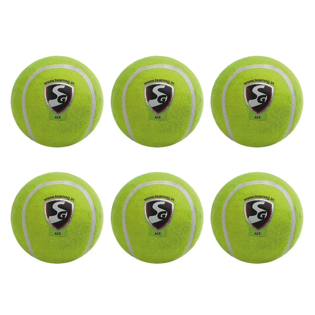 SG Light Weight Cricket Tennis Ball, Pack of 6 (Yellow)