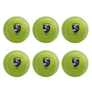 SG Light Weight Cricket Tennis Ball, Pack of 6 (Yellow)