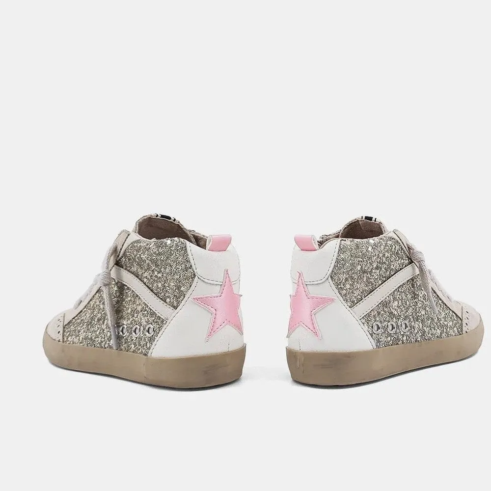 ShuShop Riley Kids Pearl Glitter High Top Sneaker