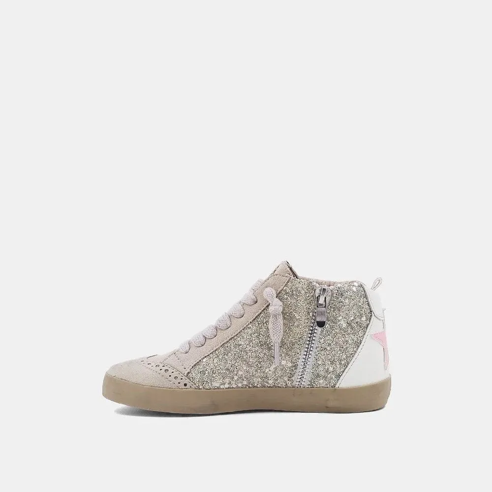 ShuShop Riley Kids Pearl Glitter High Top Sneaker