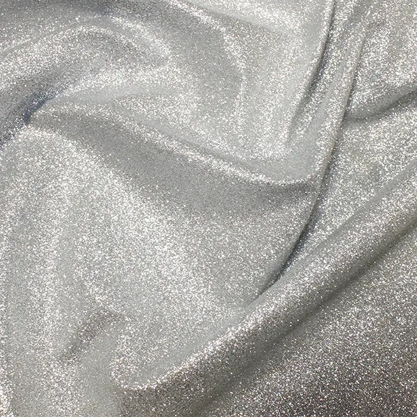 Silver Stretch PU Glitter