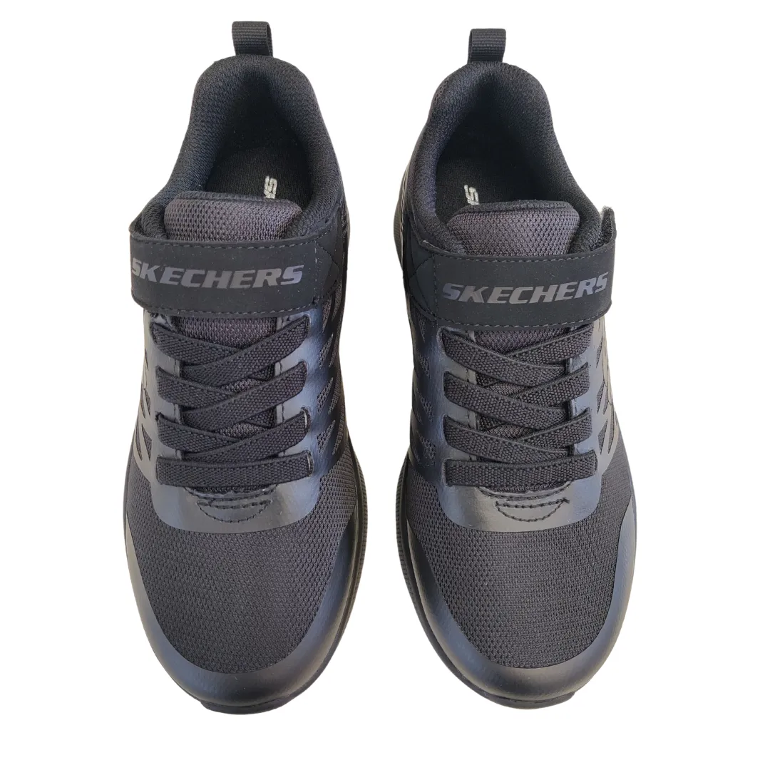 Skechers Microspec Texlor Black School Trainer