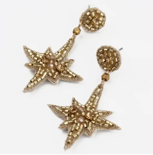 Small Beaded Star Earrings