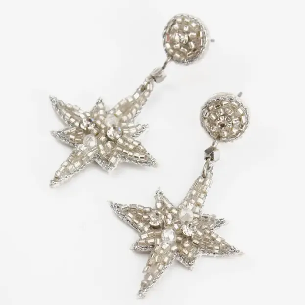 Small Beaded Star Earrings