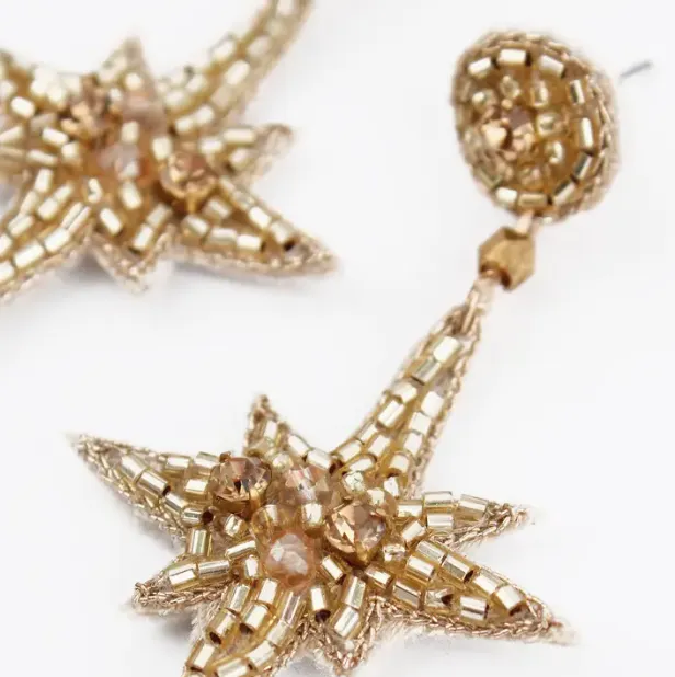 Small Beaded Star Earrings