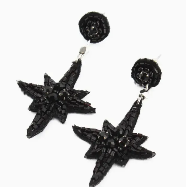 Small Beaded Star Earrings