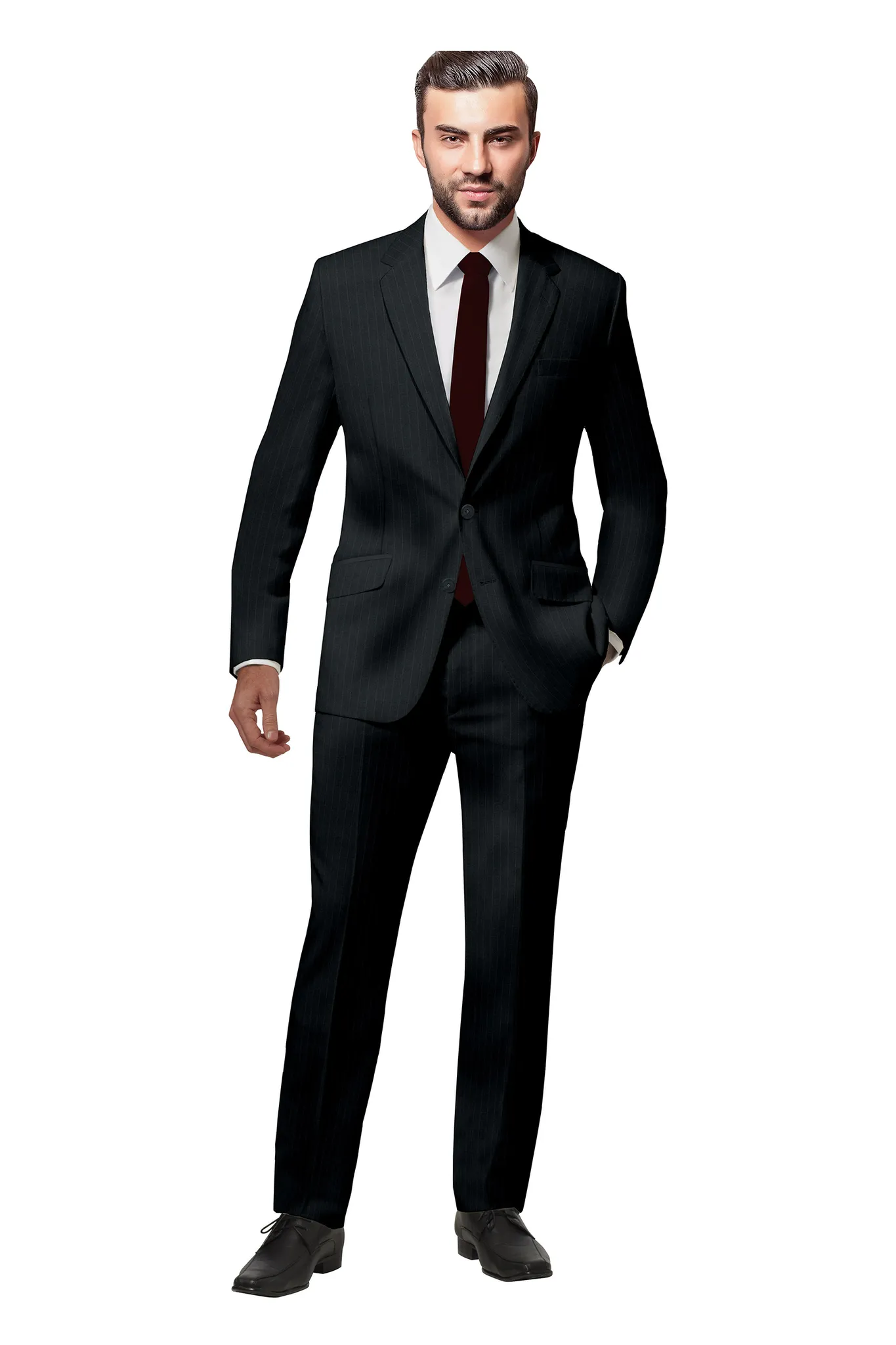 Sophisticated Charcoal Pinstripe Suit