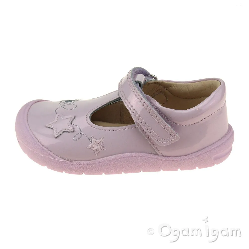 Start-rite Sparkle Girls Pale Lilac Glitter Patent T-bar Shoe