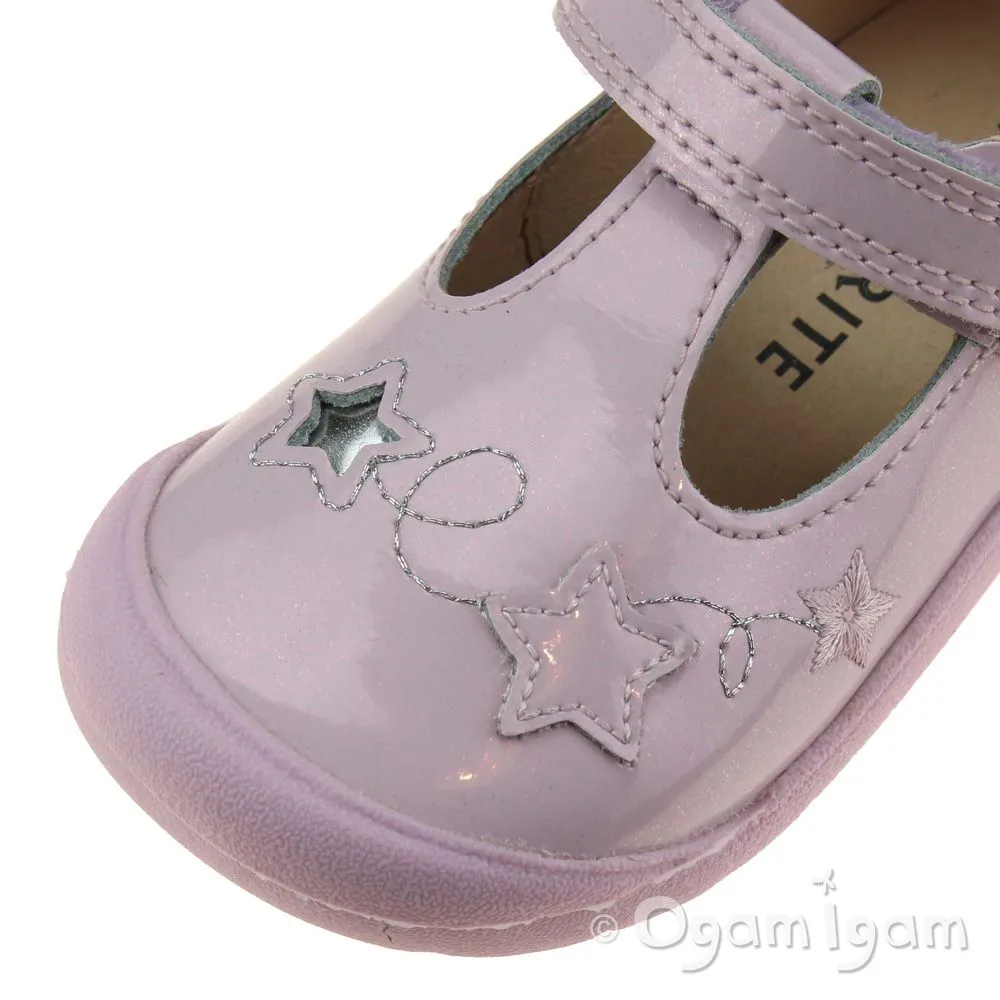 Start-rite Sparkle Girls Pale Lilac Glitter Patent T-bar Shoe