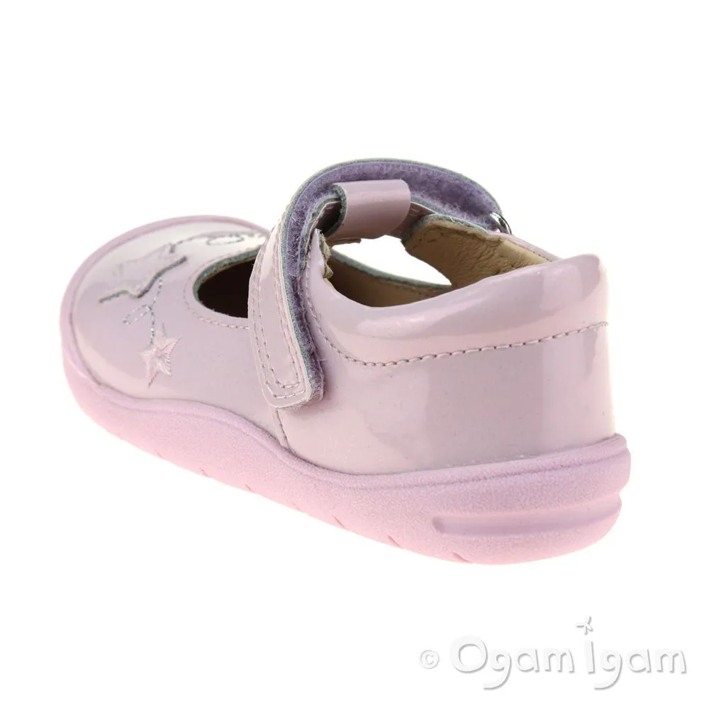 Start-rite Sparkle Girls Pale Lilac Glitter Patent T-bar Shoe