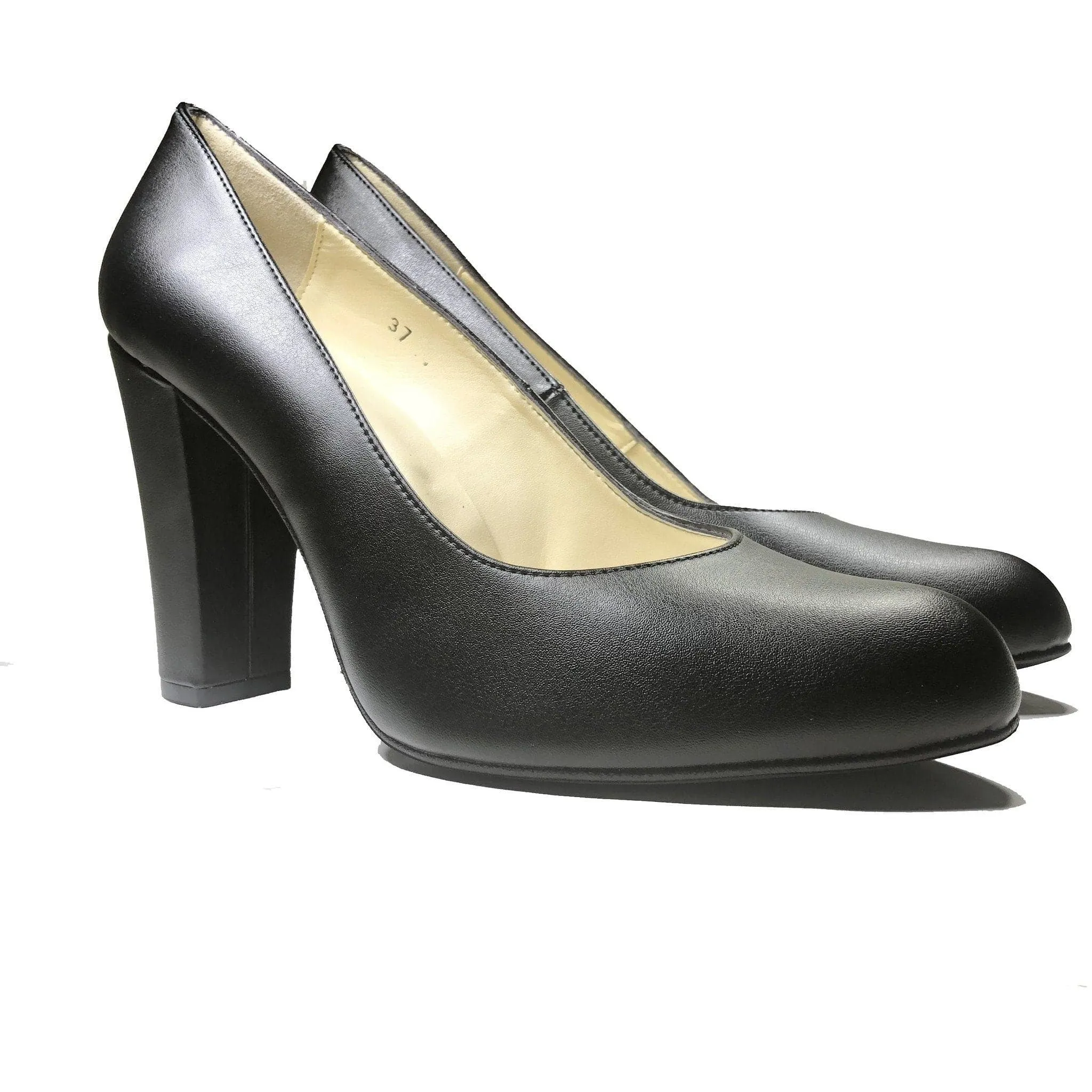 'Tanya' Black vegan leather high heel by Zette Shoes