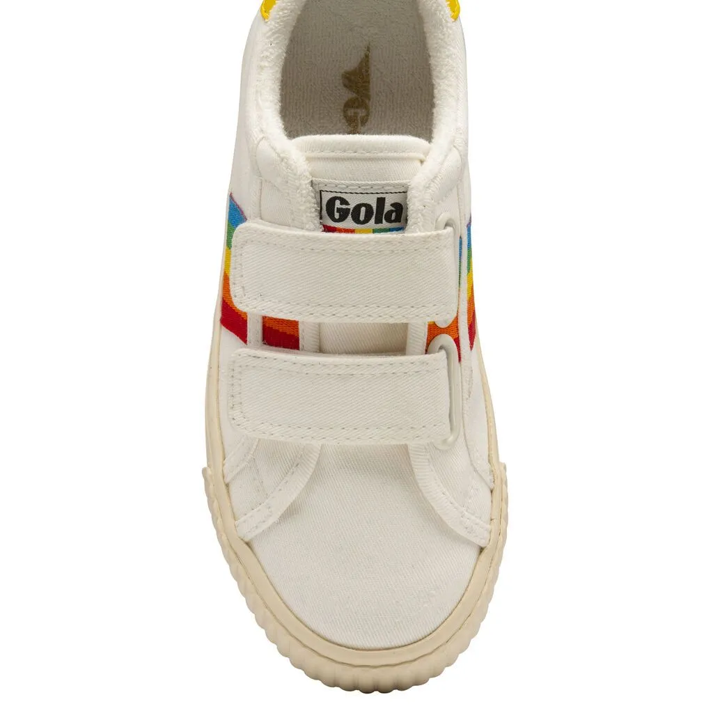 Tennis Mark Cox Rainbow Velcro Trainer (Off White   Multi)