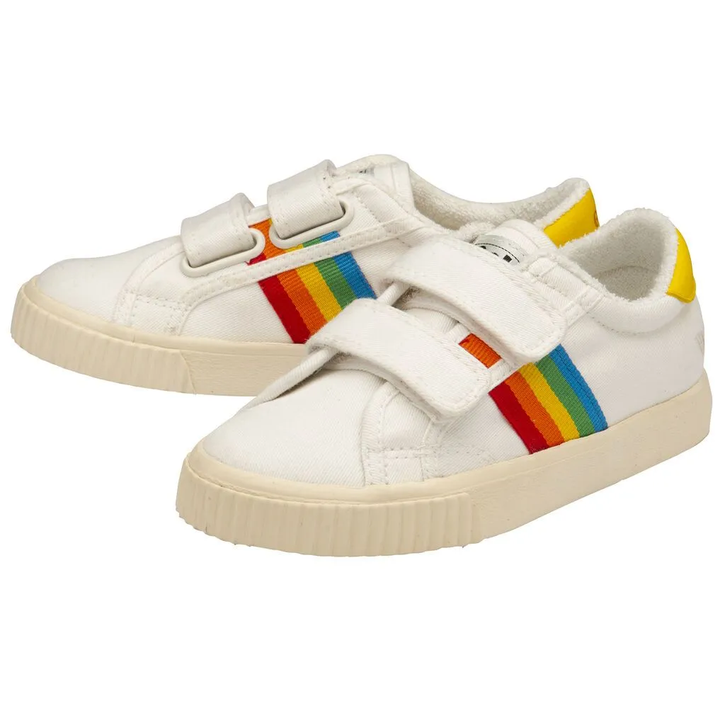 Tennis Mark Cox Rainbow Velcro Trainer (Off White   Multi)