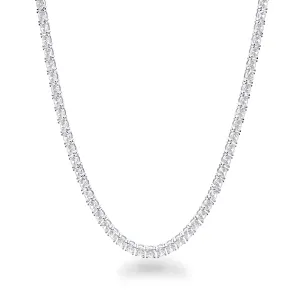 Tennis Necklace with Cubic Zirconia in Rhodium Plated Sterling Silver