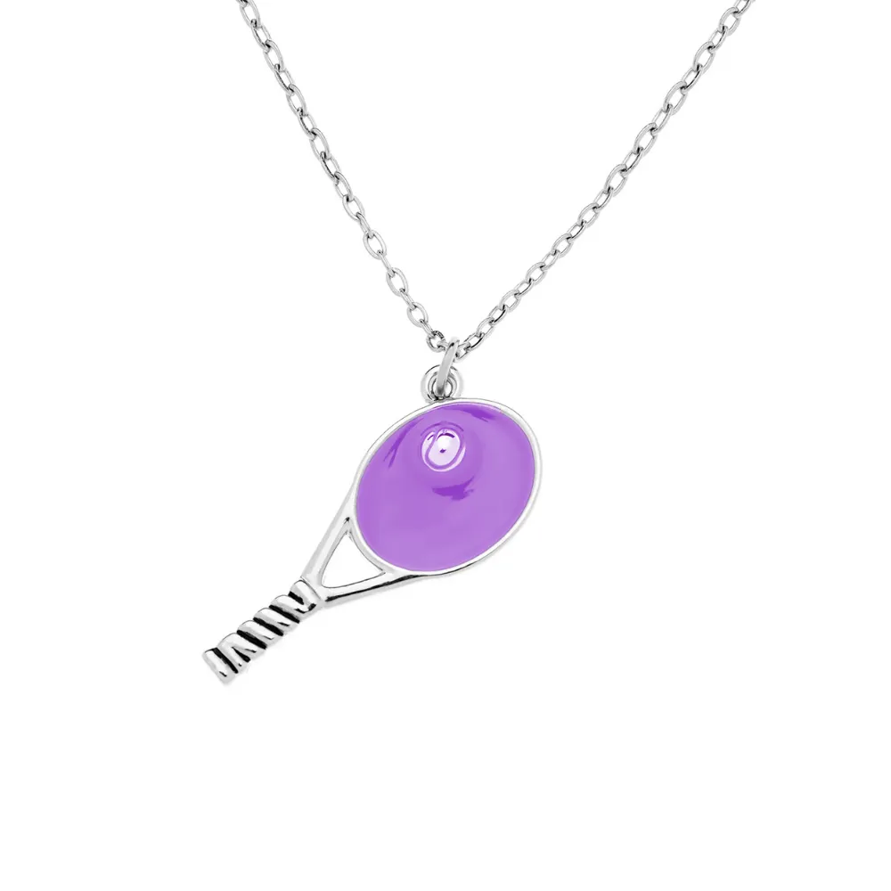 Tennis Racket Charm Necklace - Pick Color