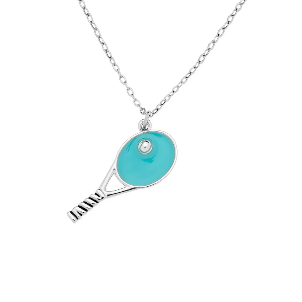 Tennis Racket Charm Necklace - Pick Color