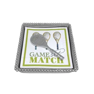 Tennis Racquet Beaded Napkin Box Set