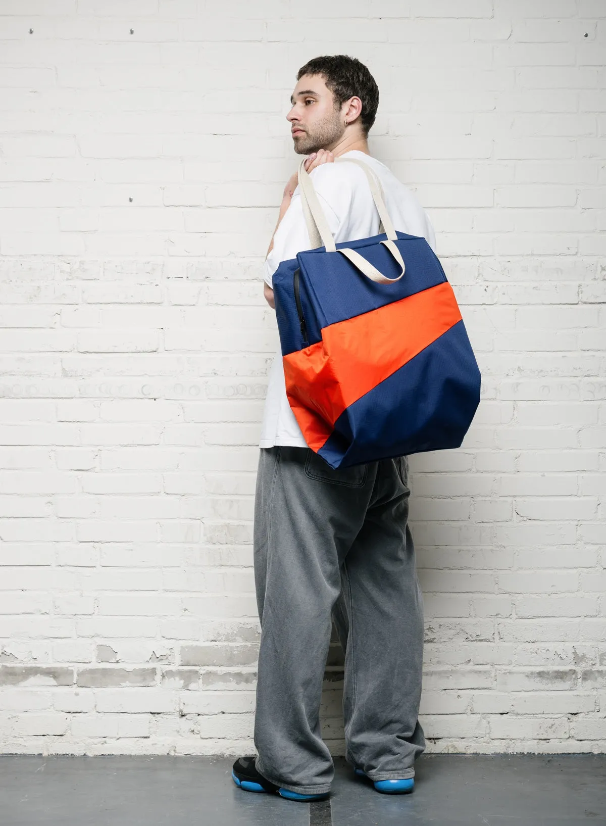 The New Tote Bag Navy & Red Alert Large