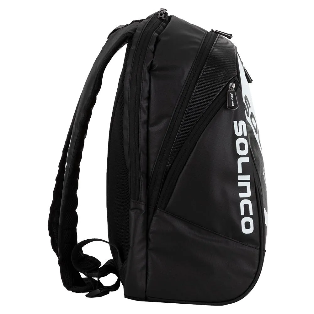 Tour Team Tennis Backpack White and Black with Green Zipper Lining