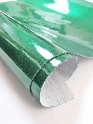 Ultra Sparkle Glitter Upholstery Vinyl Fabric / DARK GREEN / By The Roll - 40 Yards