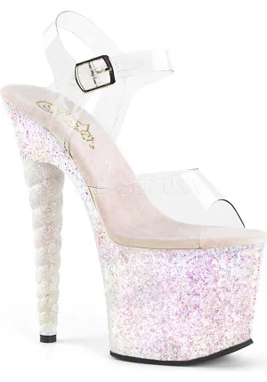 UNICORN-708LG [Clear/Opal Multi Glitter] | PLATFORM HEELS [PREORDER]