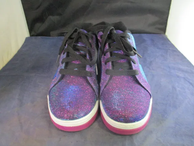 Used Heelys Purple Blue Glitter Shoes Youth Size 6