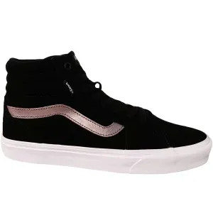 Vans Womens Filmore HI Metallic Suede High Top Trainers - Black