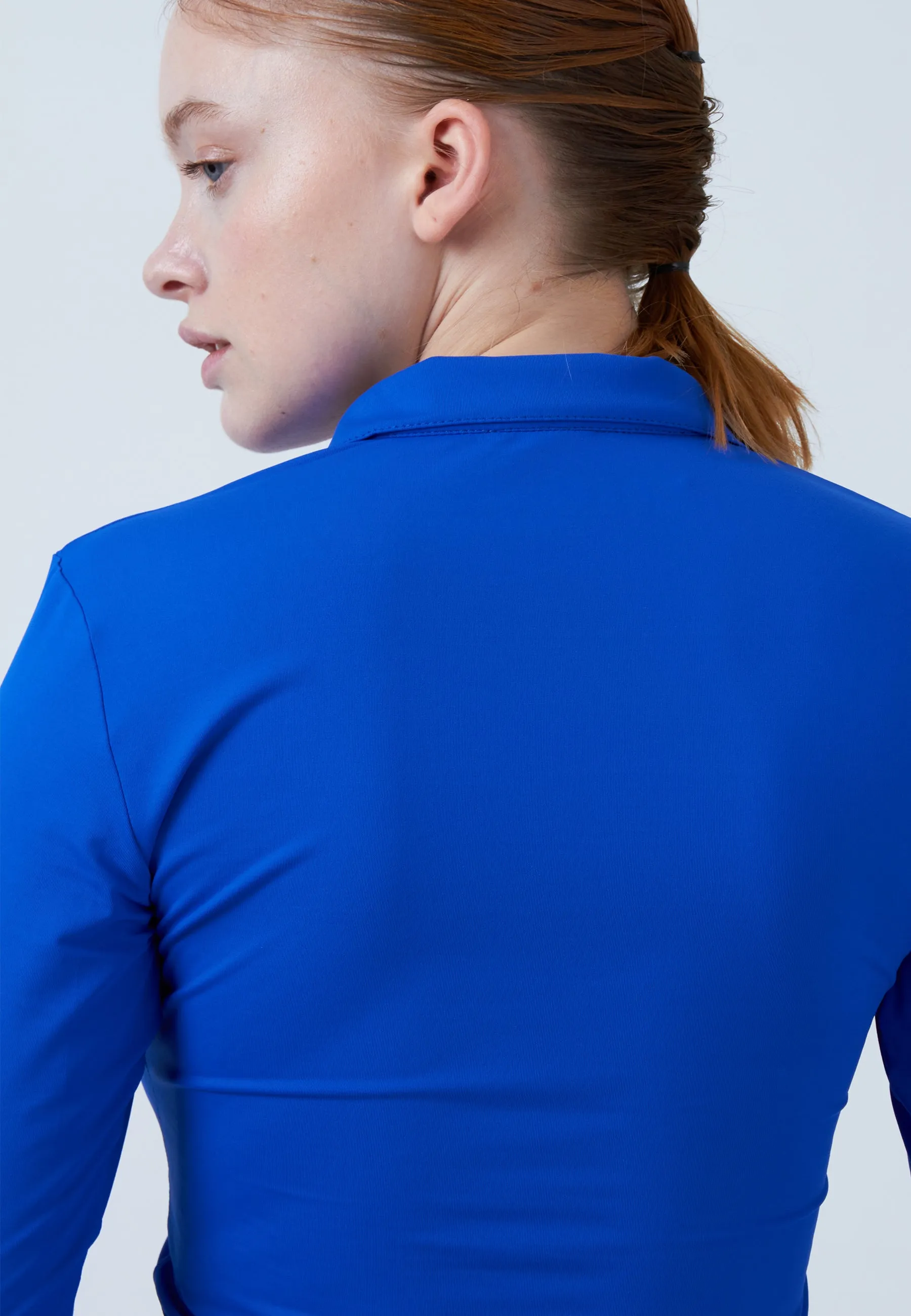 Women Tennis Longsleeve Polo Shirt, cobalt blue