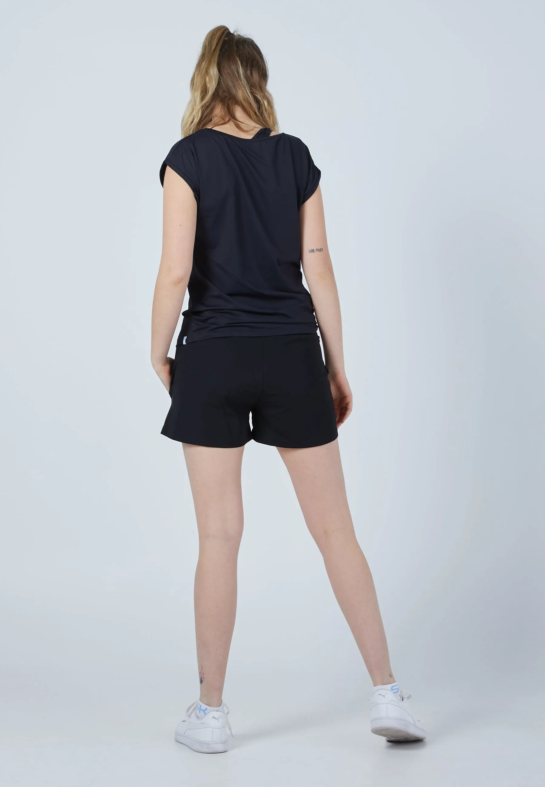 Women Tennis Shirt loose-fit, black