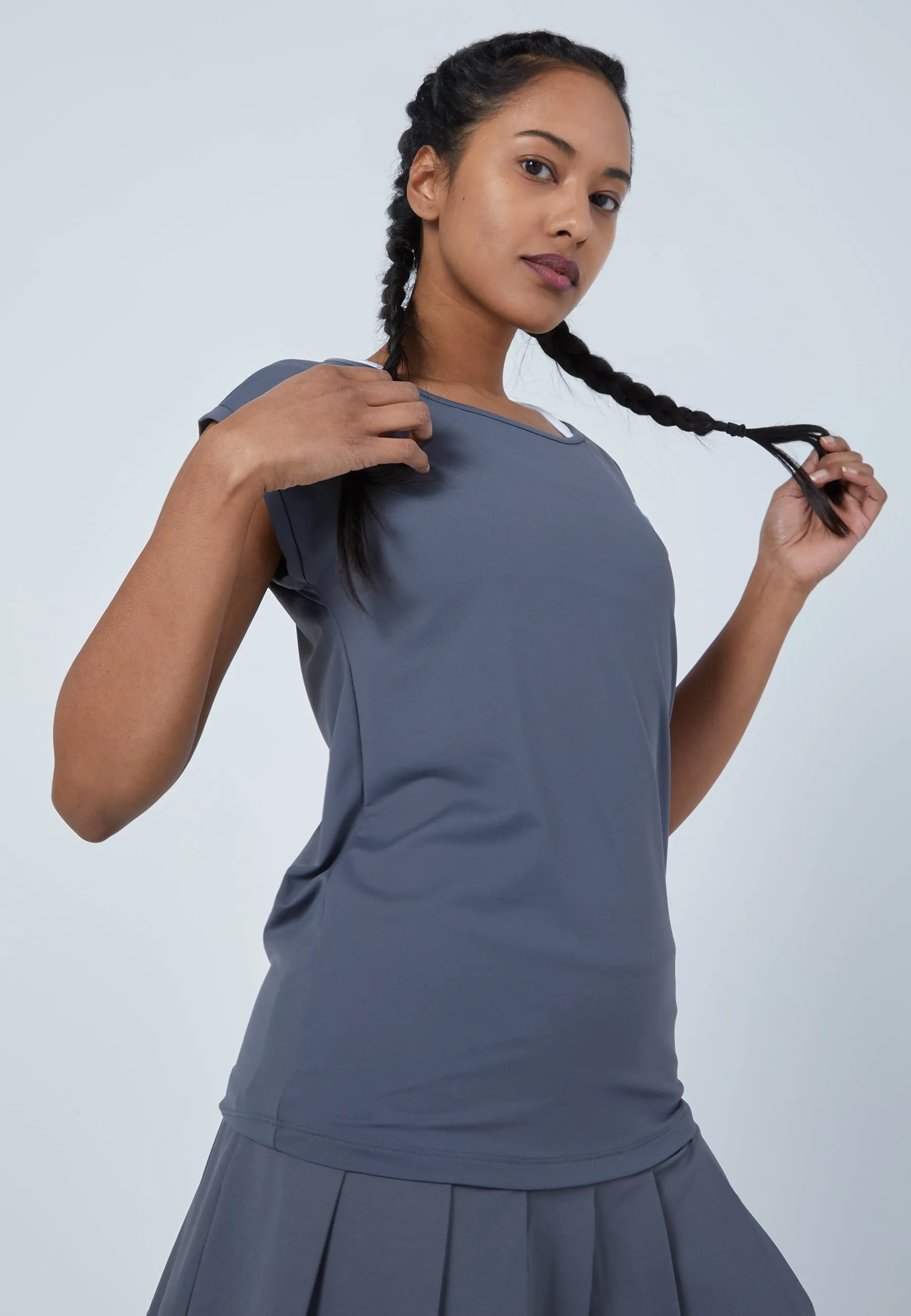 Women Tennis Shirt loose-fit, grey