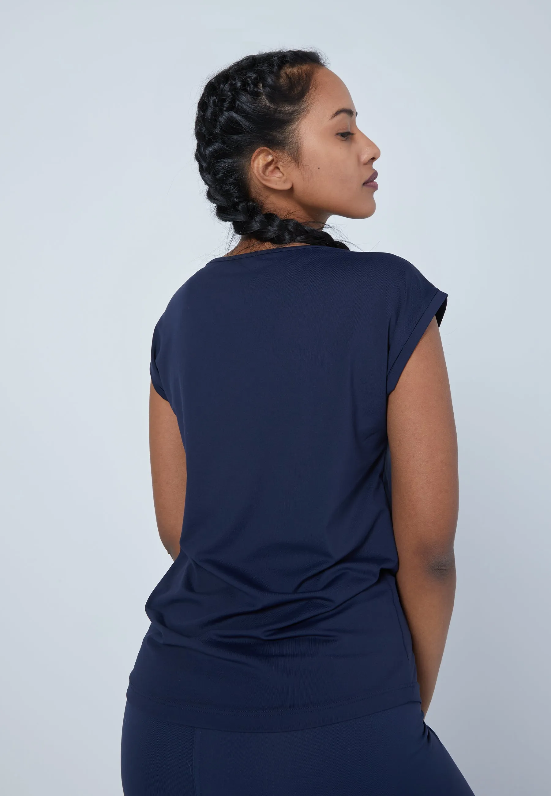 Women Tennis Shirt loose-fit, navy blue