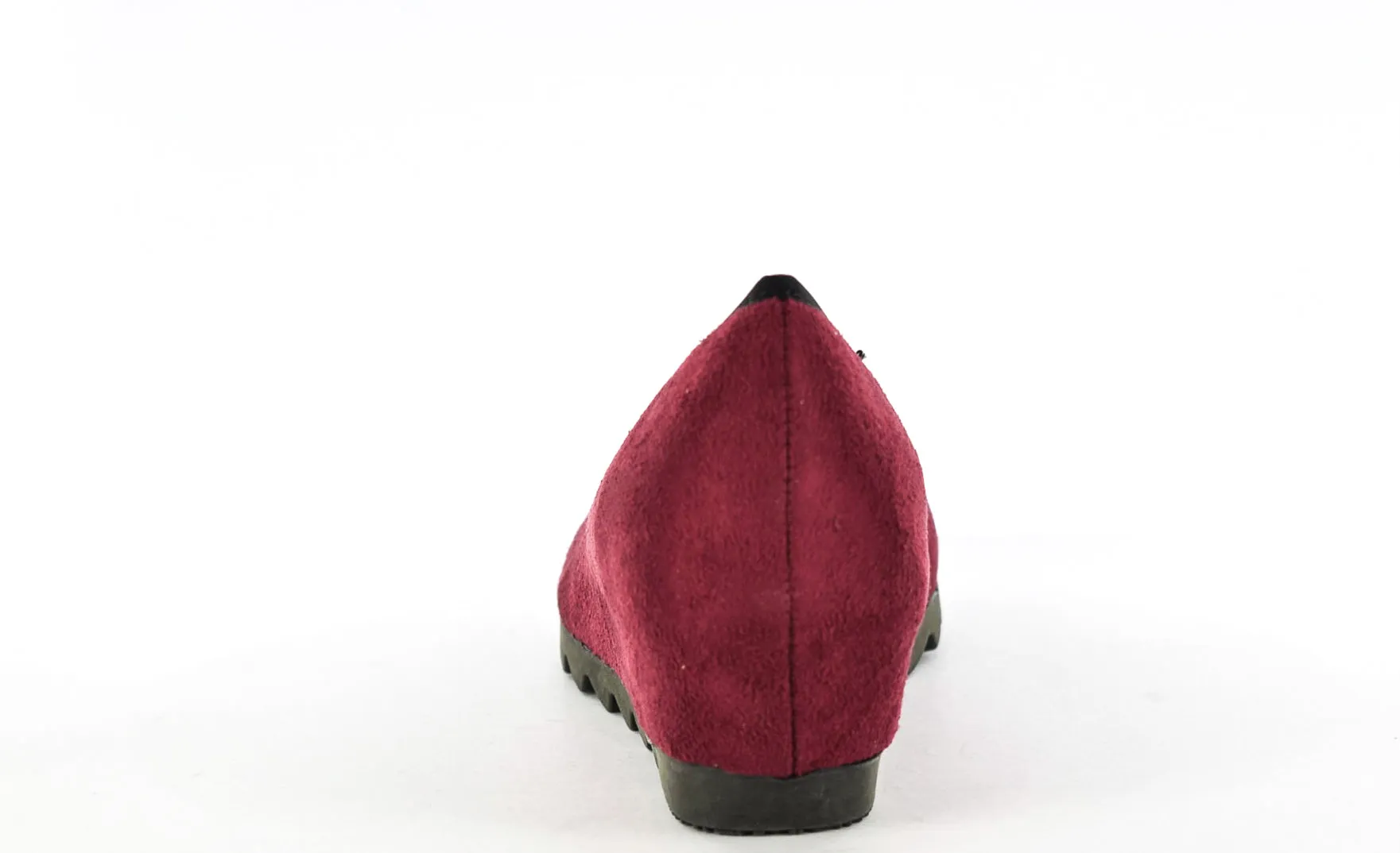 Women/Ladies Burgundy Faux Suede Wedge Pumps/Shoes