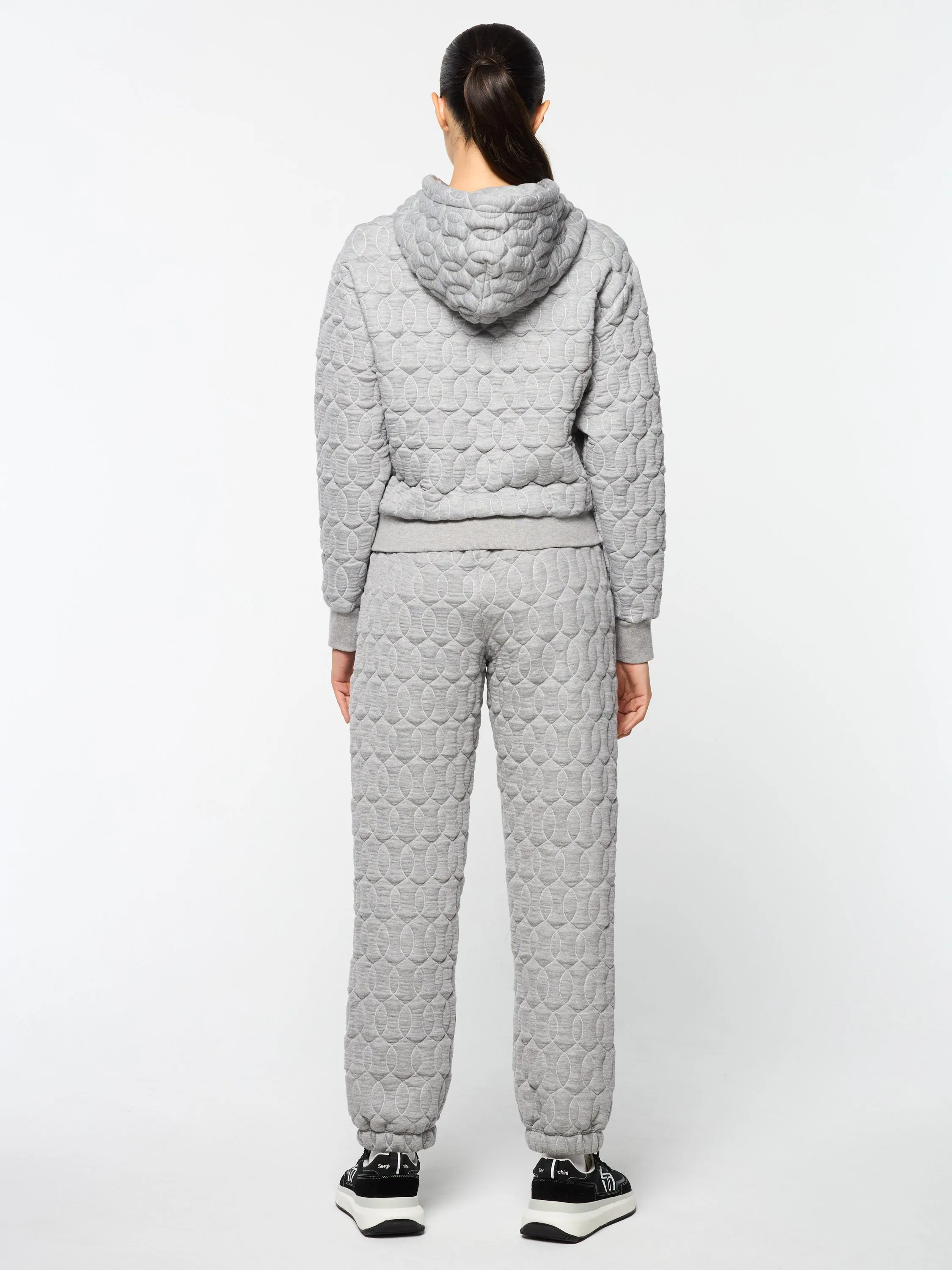 Women's Aversa Quilted Hoodie- Heather Grey