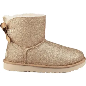 Women's UGG Mini Bailey Bow Sparkle Gold Textile